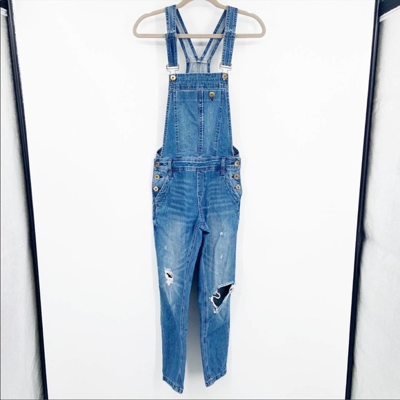 pistola Pants - Pistola Distressed Denim Overalls